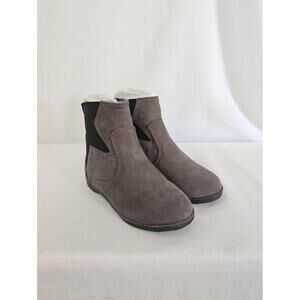 Jessica Simpson‎ Boots Cimone Gray Black Star Pattern Faux Suede Girls 12 M New